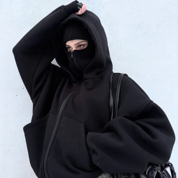 8line Balaclava Tam Fermuarlı Kapüşonlu Maske Kapüşonlu