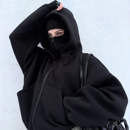 8line Balaclava Tam Fermuarlı Kapüşonlu Maske Kapüşonlu