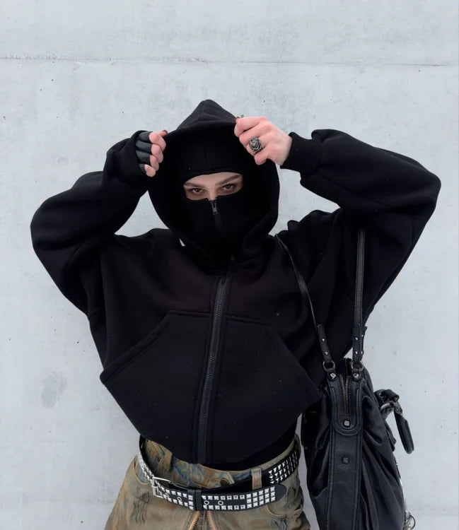 8line Balaclava Tam Fermuarlı Kapüşonlu Maske Kapüşonlu