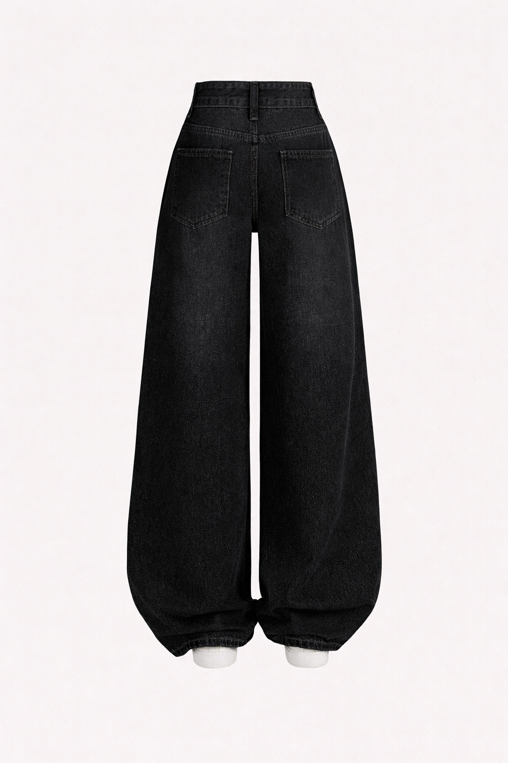 siyah yıkamalı retro pantolon